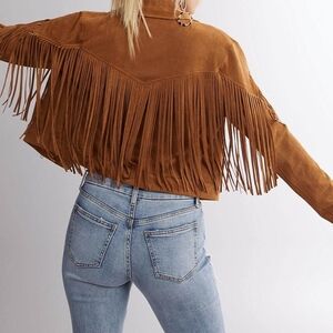 ExclusiveFlying Tomato Faux Suede Fringe Jacket
